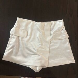 Zara Ivory Satin Skort